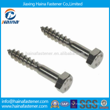 Chine Fournisseur A2 / A4 DIN571 Acier inoxydable Hex Head Wood Screws